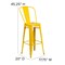Flash Furniture 30" Yellow Metal Counter Stool-Teak Poly Seat CH-31320-30GB-YL-PL2T-GG - alternate 7